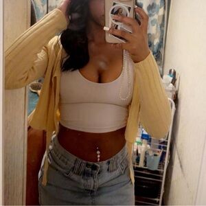 Yellow Cardigan Crop